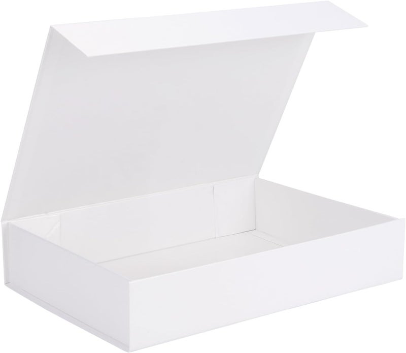Ditwis 11.5x8.5x2.3 Inches Gift Box with Magnetic Closure Lid, White Magnetic Box for Wedding, Groomsmen Bridesmaid Proposal, Birthdays, Mother's Day, 1 Pack - Image 1